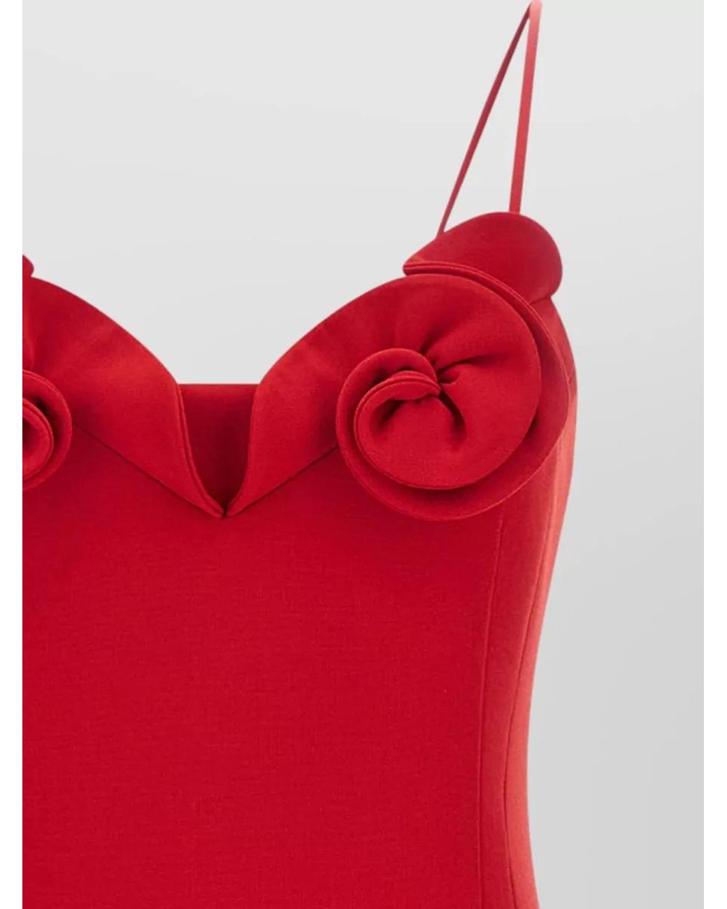 Magda Butrym Red Wool-Blend Floral-Appliqué Midi Dress