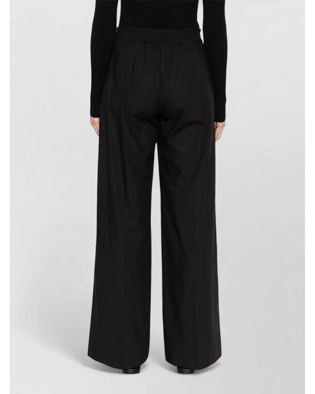 P.A.R.O.S.H. Black Wide-Leg Trousers