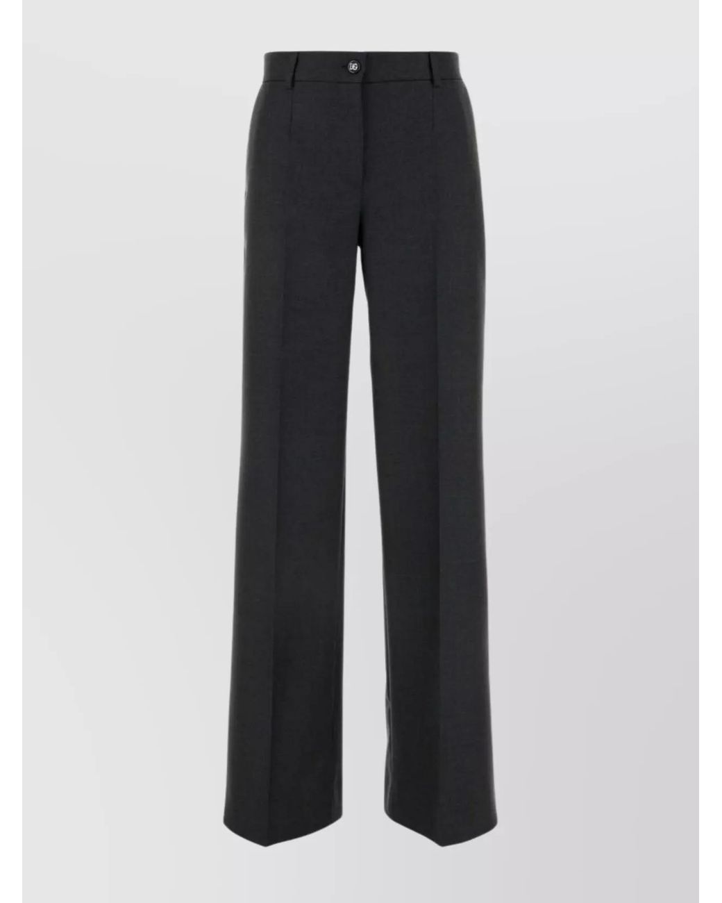 Dolce & Gabbana Blue Virgin Wool Wide-Leg Trousers