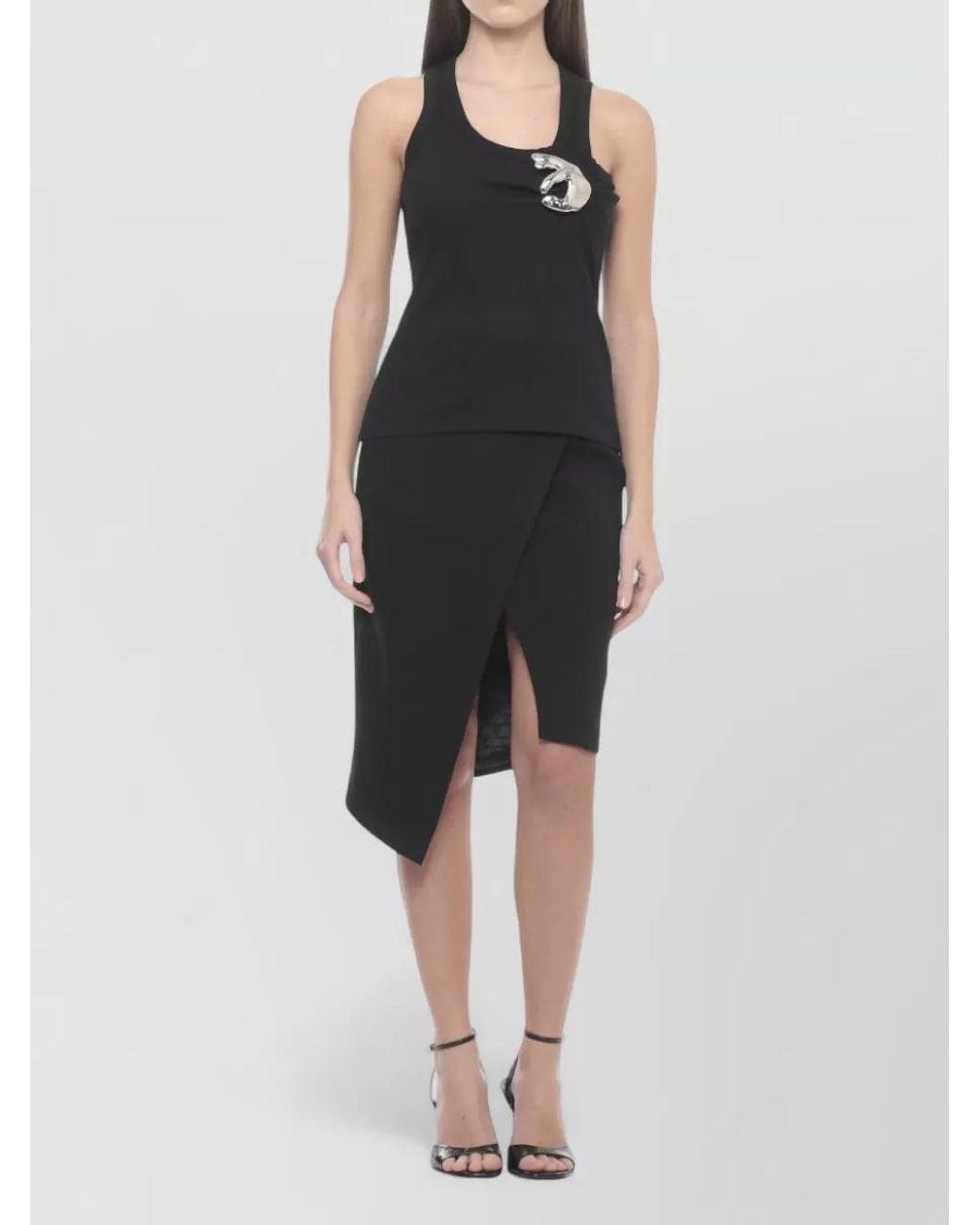 Coperni Black Cotton Sleeveless Round Neck Tank Top