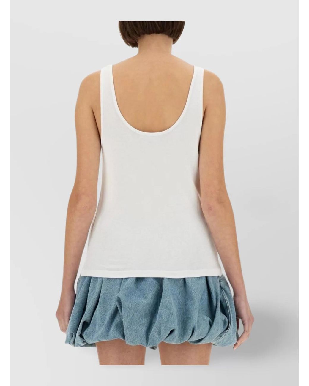ROTATE BIRGER CHRISTENSEN White Cotton Tank Top