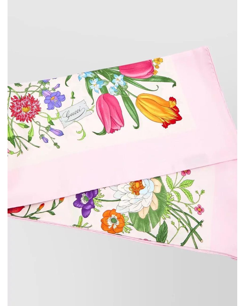 Gucci Pink Silk Printed Scarf