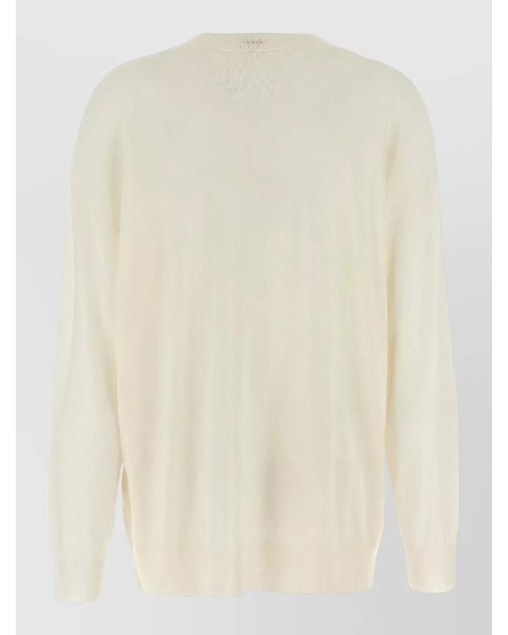 P.A.R.O.S.H. Natural Cashmere Silk Wool Crew-Neck Long-Sleeve Sweater