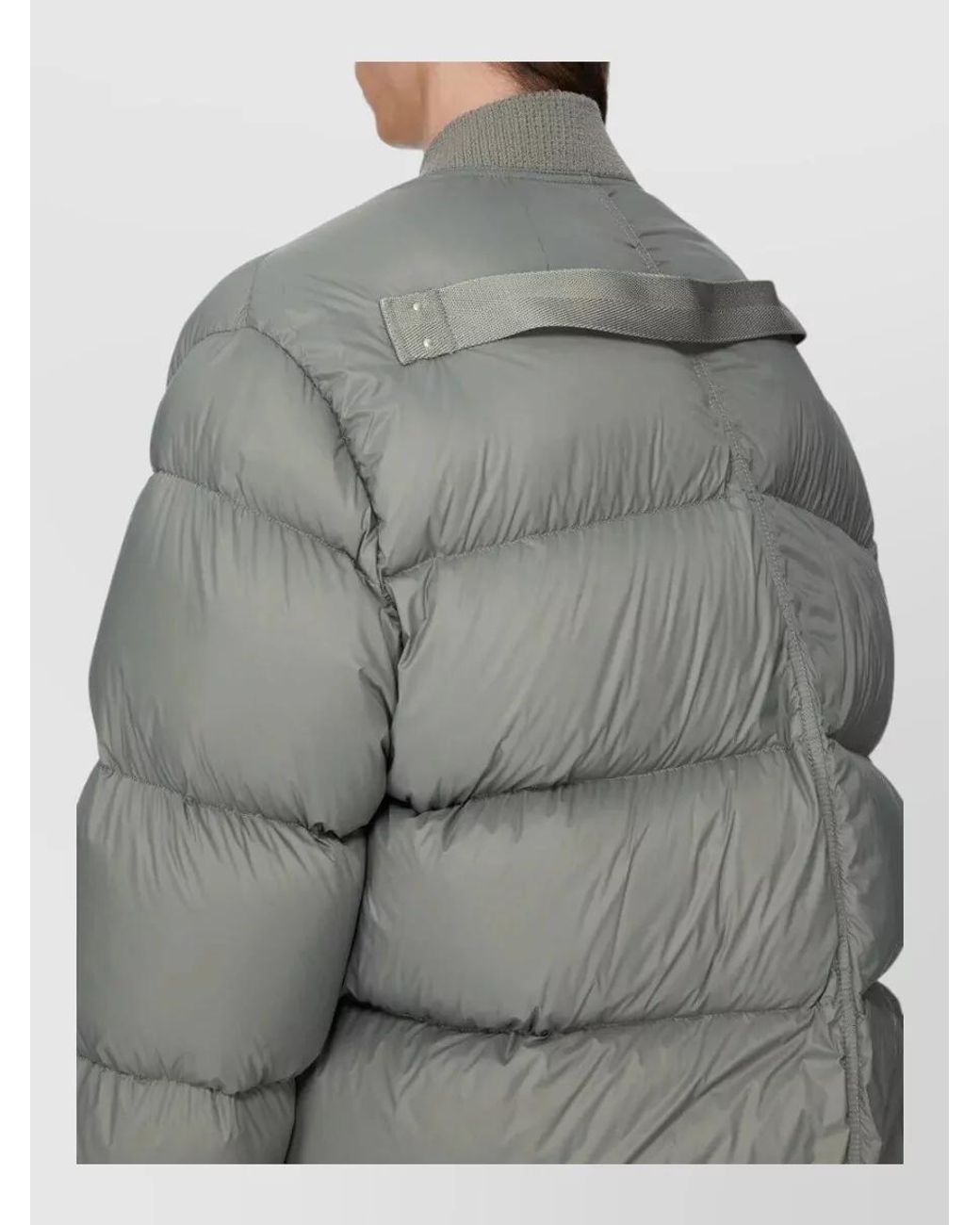 Rick Owens Gray Padded Ribbed-Collar Puffer Jacket for men