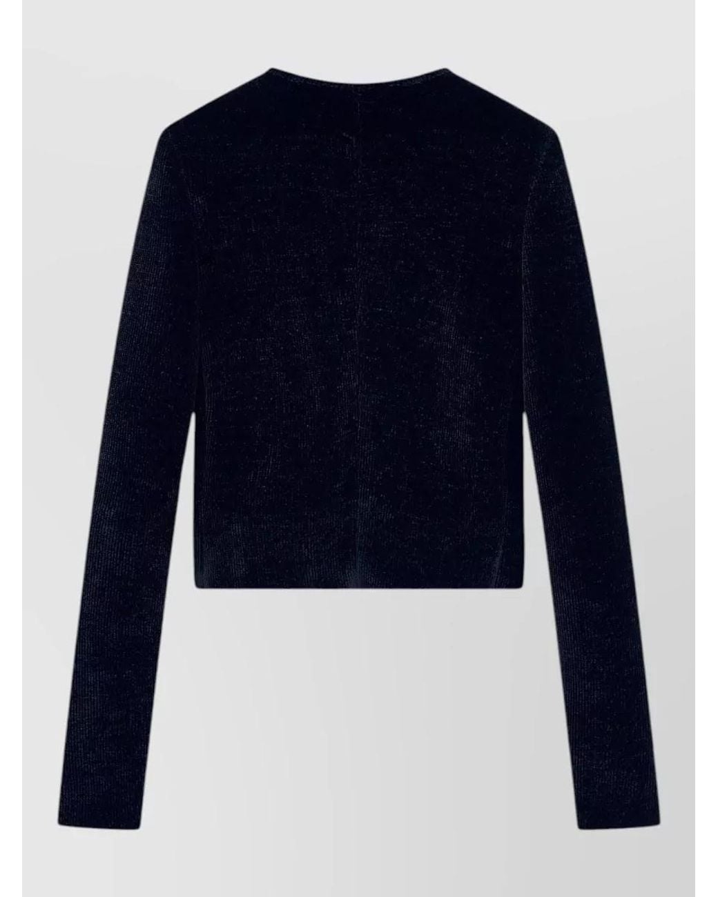 Giorgio Armani Blue Chenille Slim-Fit Crew-Neck Jacket