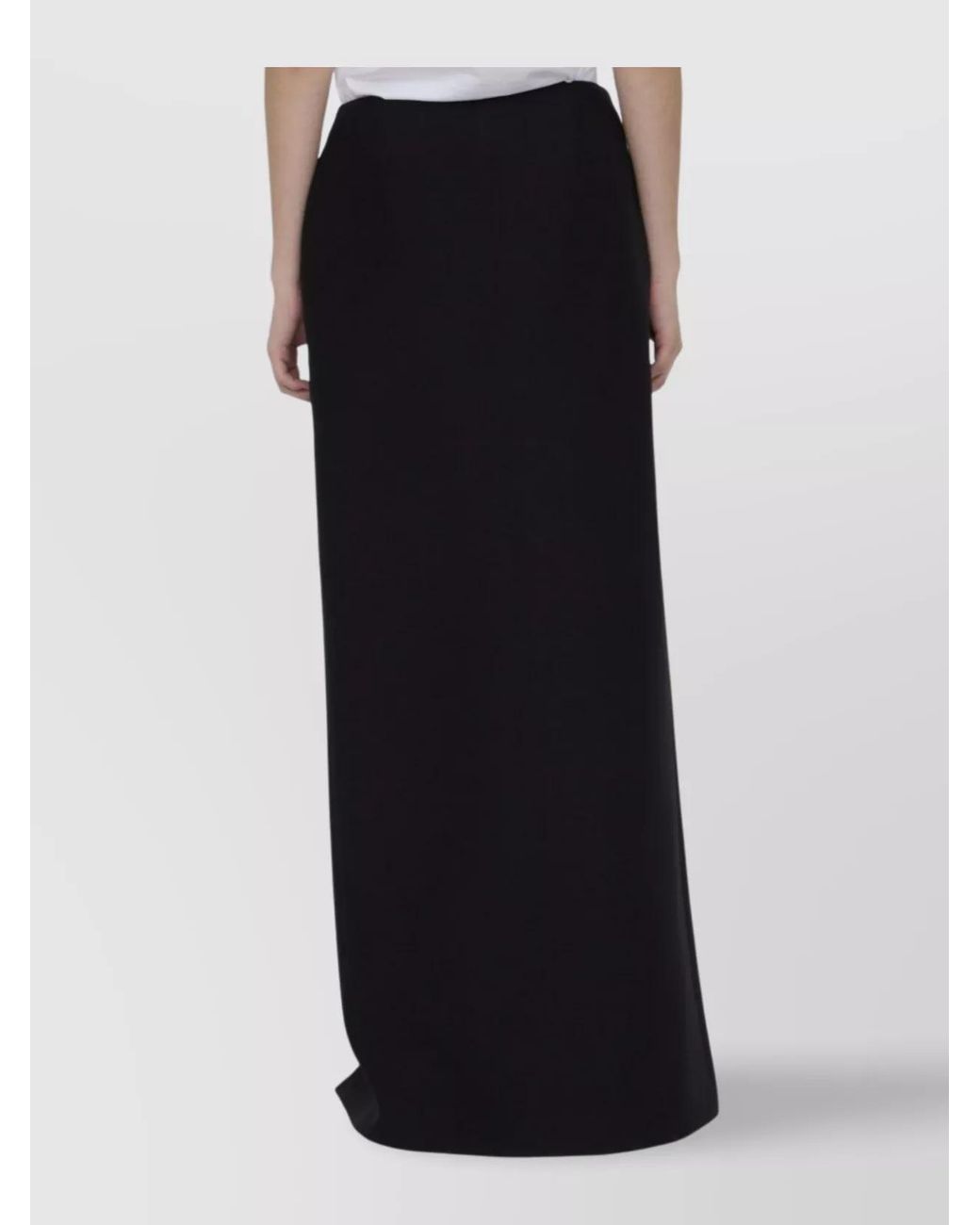 Valentino Garavani Black Silk Wool Wrap Maxi Skirt