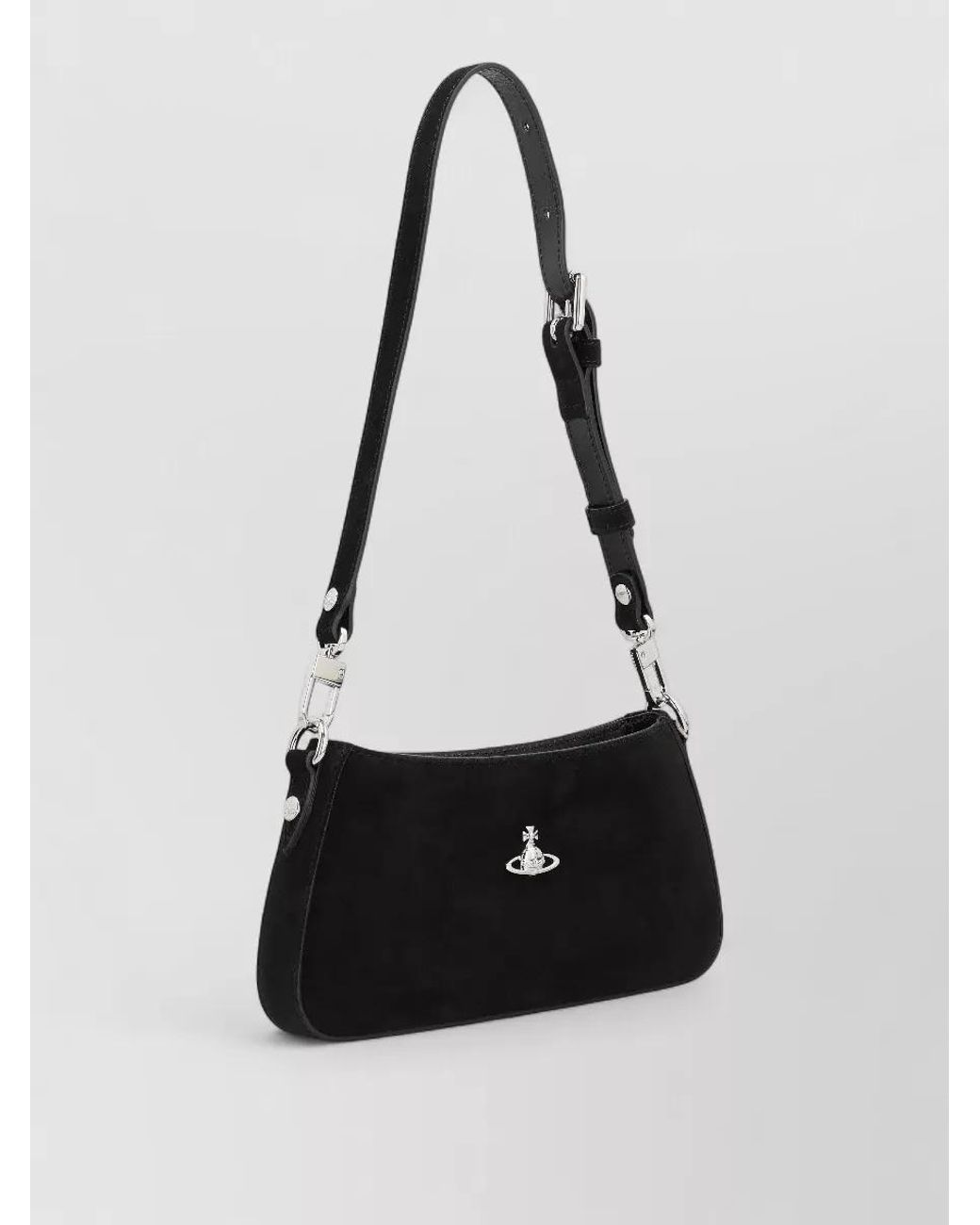 Vivienne Westwood White Tesha Suede Shoulder Bag With Adjustable Strap