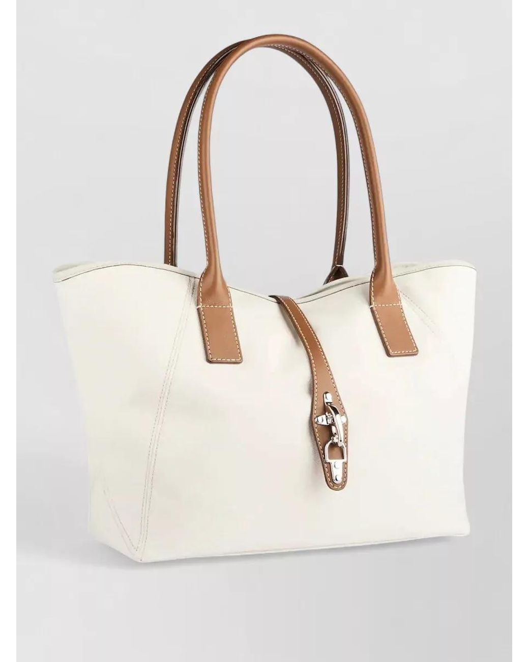 Fay White Leather Tote Bag