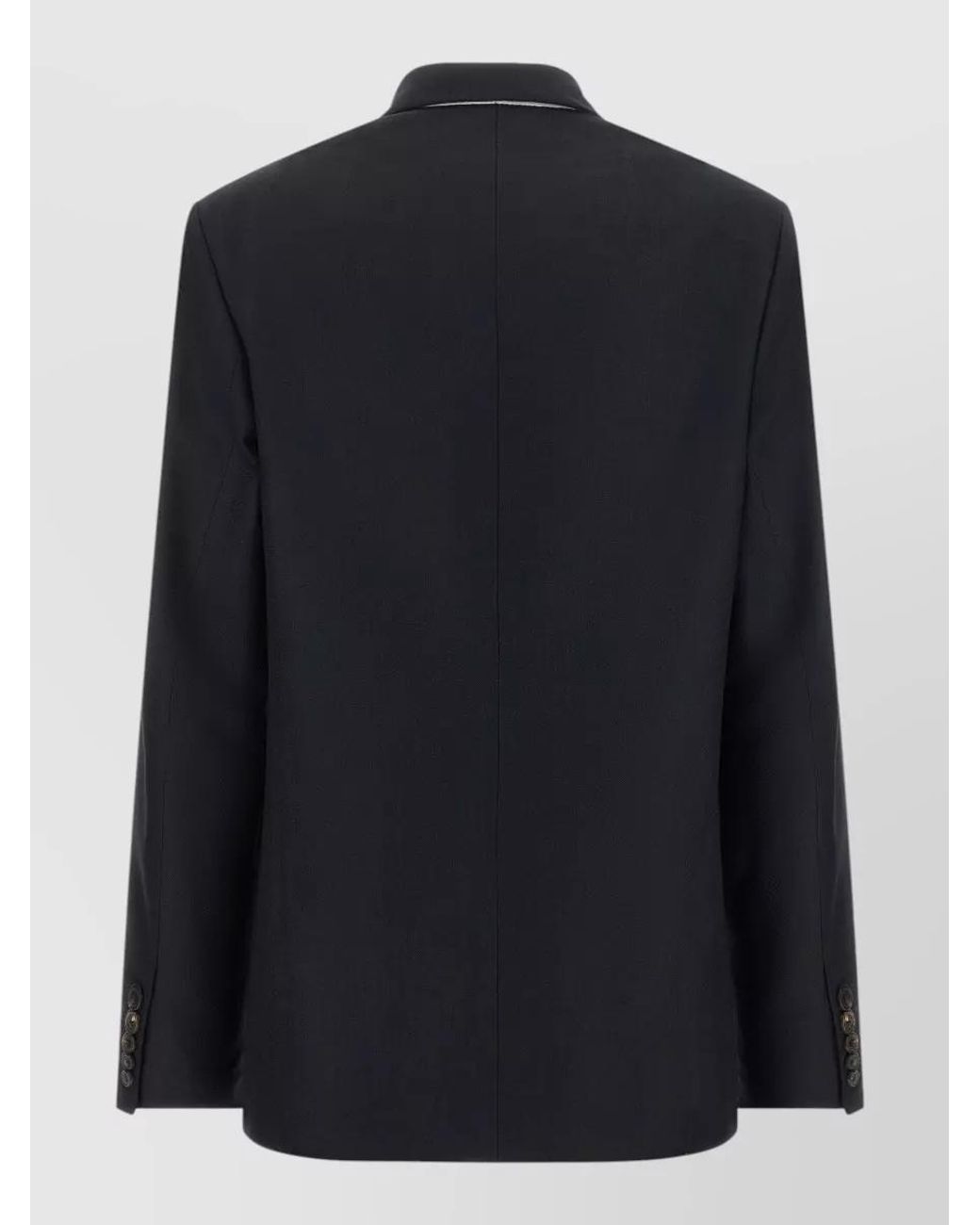 Dries Van Noten Blue Wool Embellished Double-Breasted Blazer