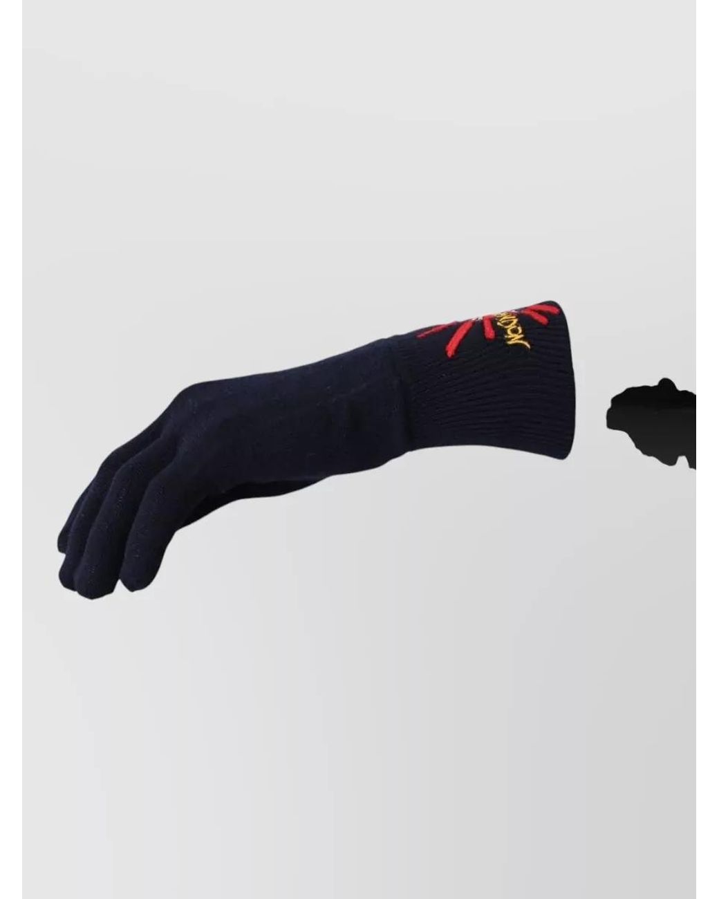 Dolce & Gabbana Blue Embroidered Wool Gloves for men