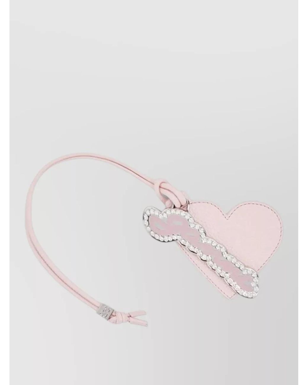 Ganni White Heart Mirror Keychain