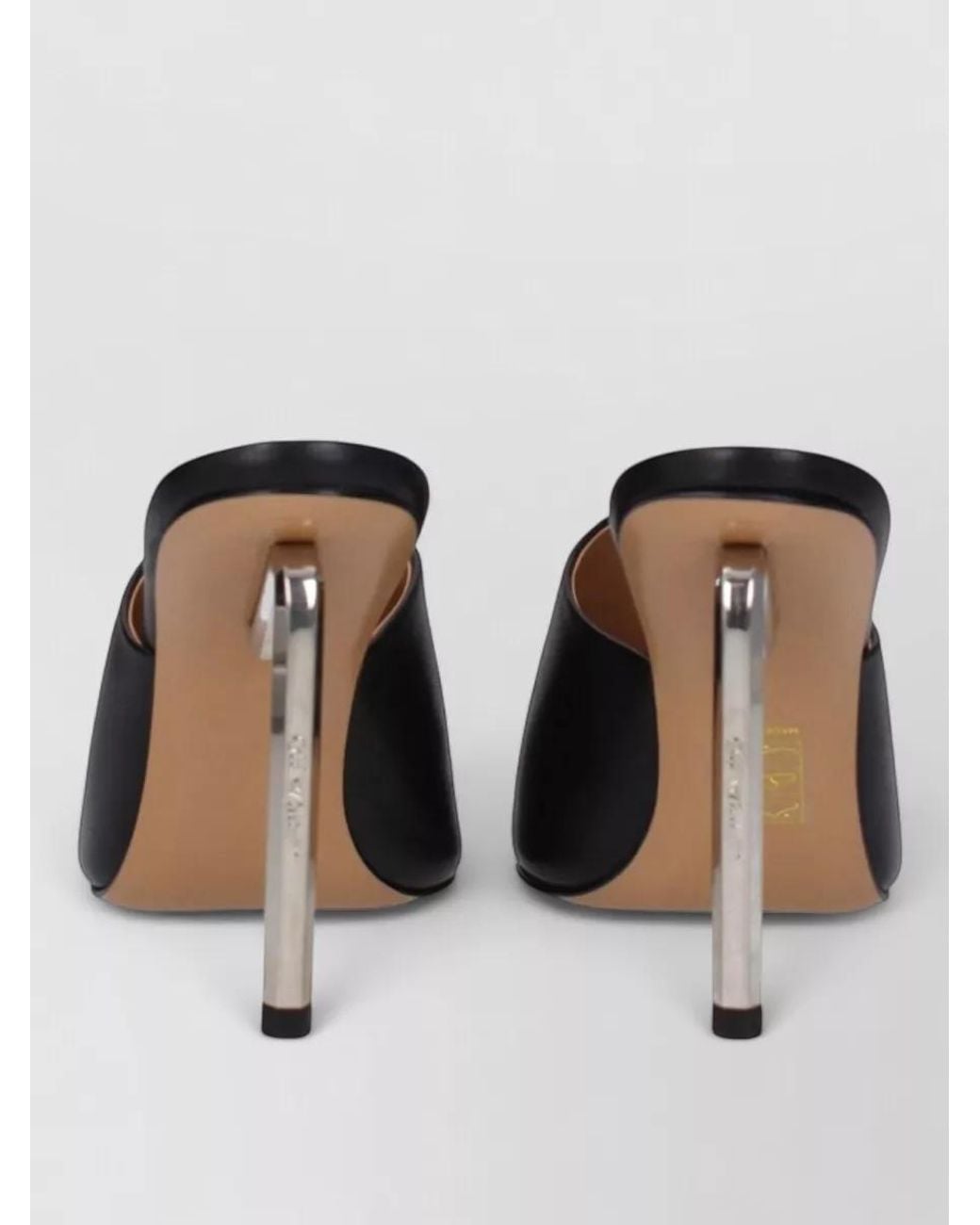 Off-White c/o Virgil Abloh Black Leather High Heel Mules
