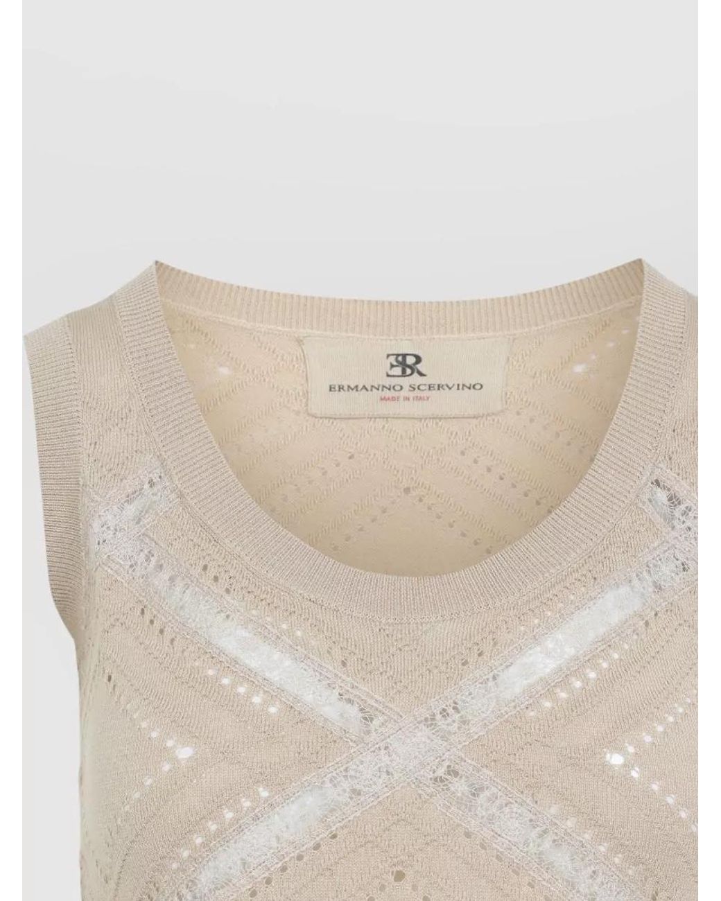 Ermanno Scervino Natural Silk Sleeveless Knit Top
