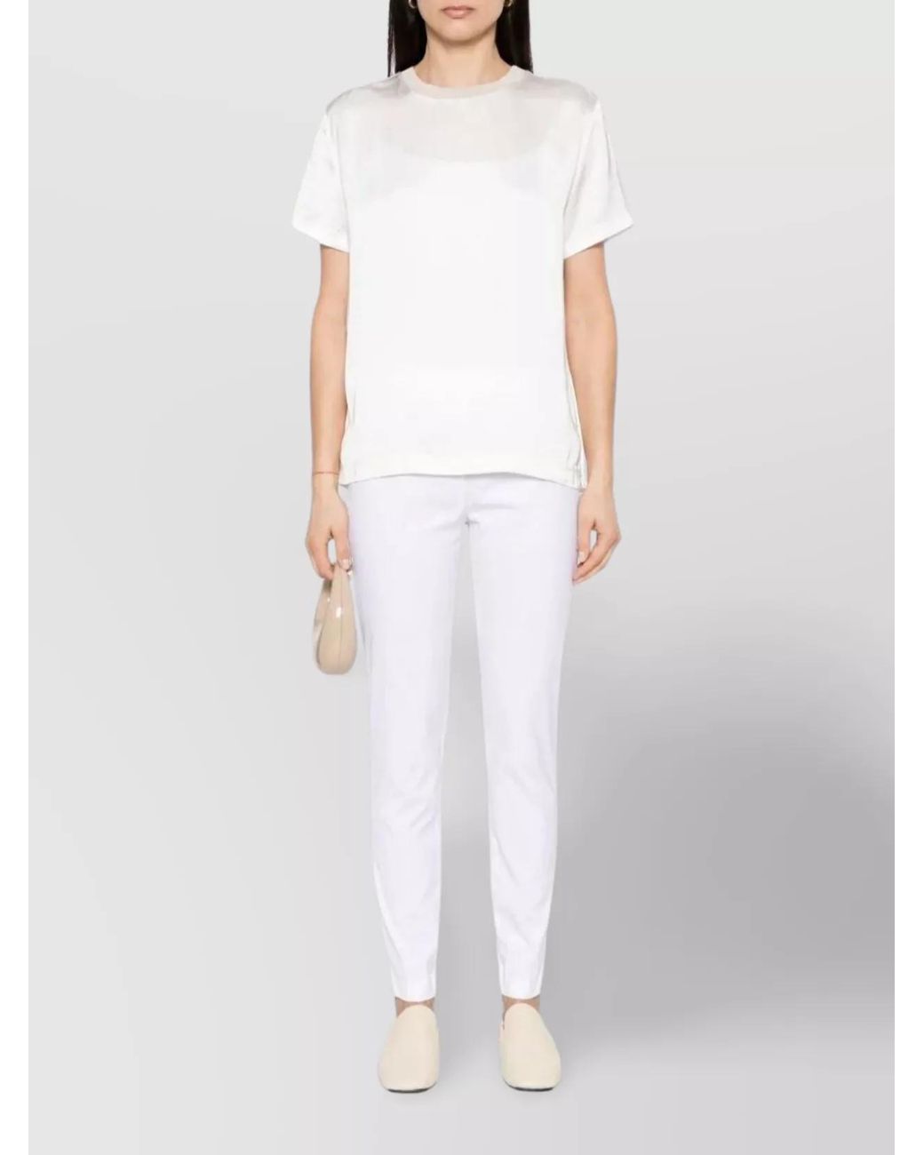 Fabiana Filippi White Slim-Fit Trousers