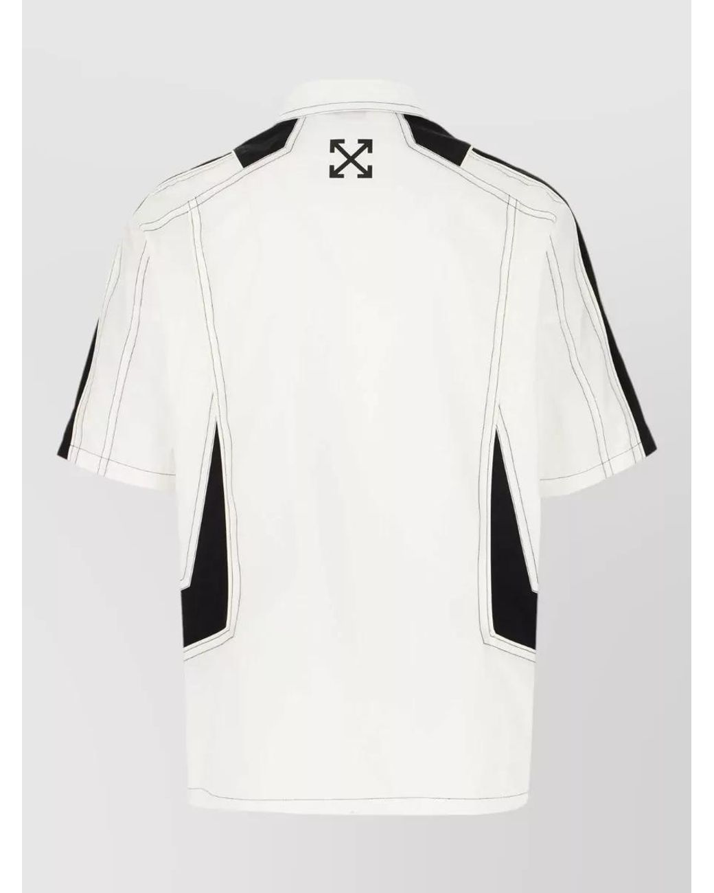 Off-White c/o Virgil Abloh Black Two-Tone Bowling Shirt for men