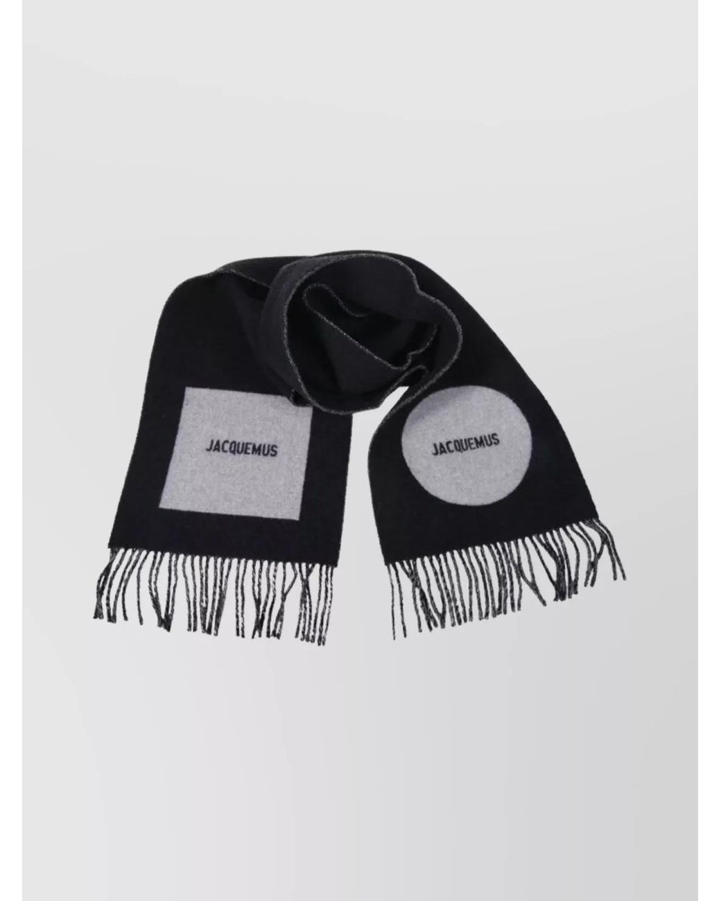 Jacquemus Black Virgin Wool Fringed Scarf