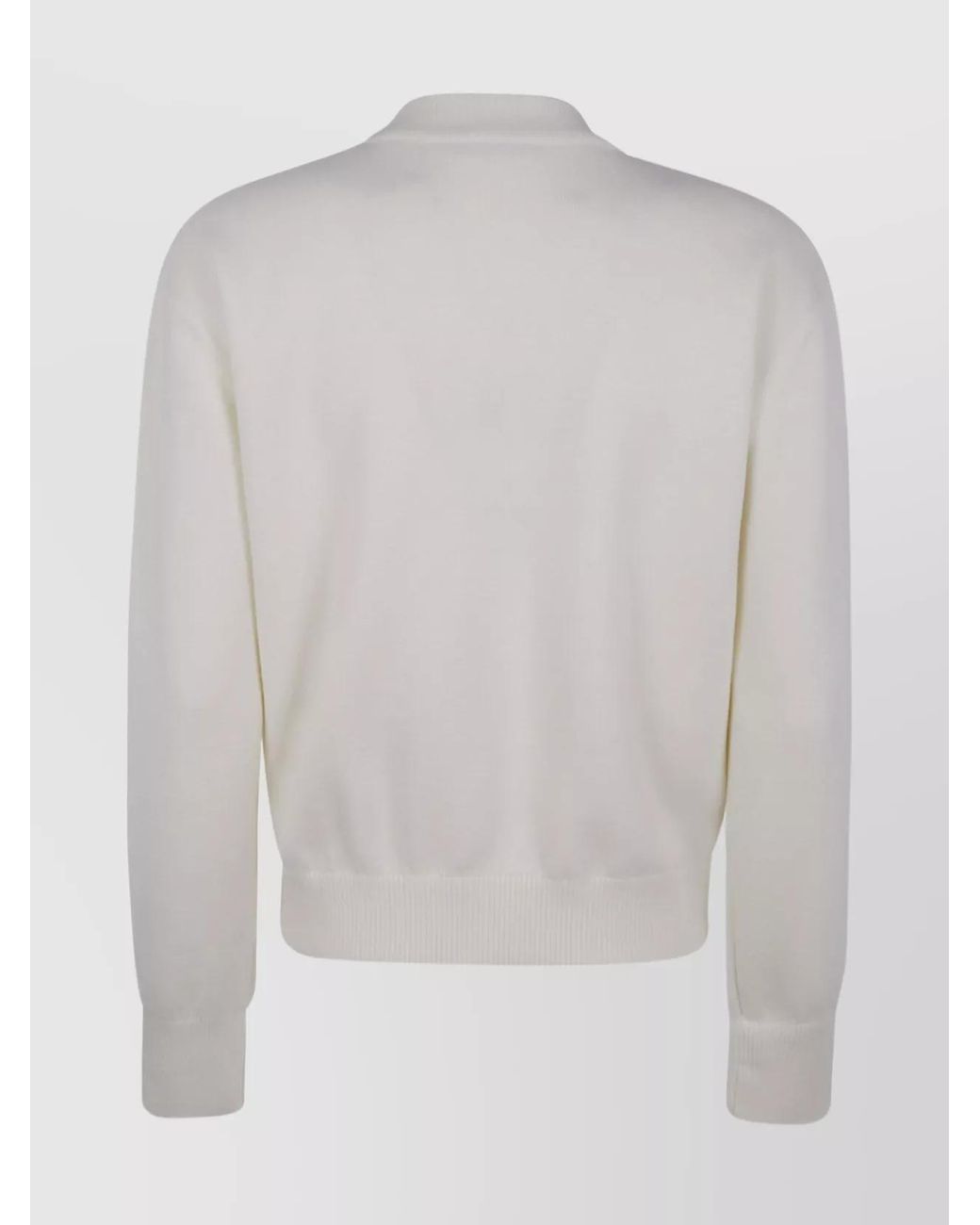 Max Mara White Wool High-Neck Zip-Up Bomber Jacket