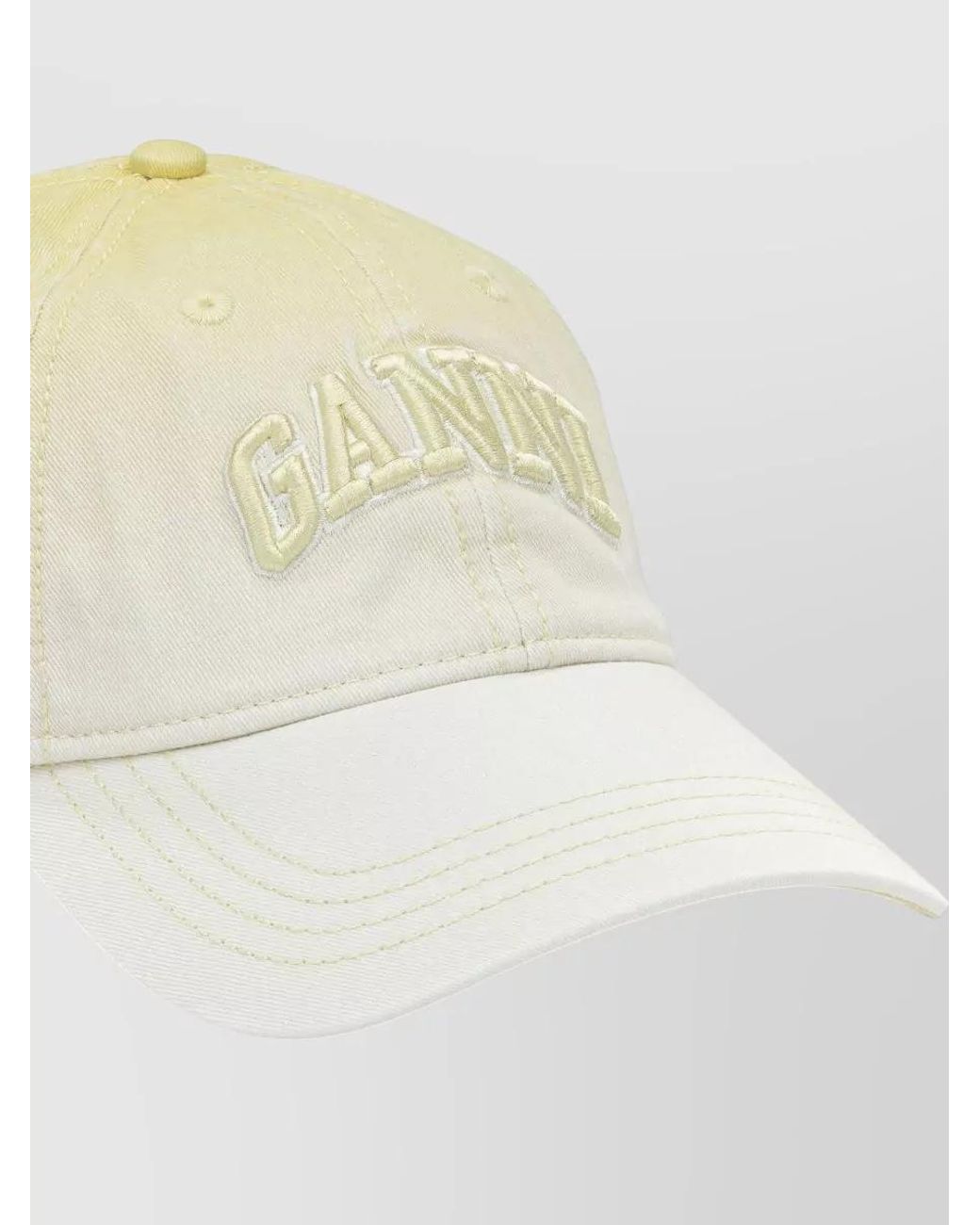 Ganni Natural Cotton Baseball Cap