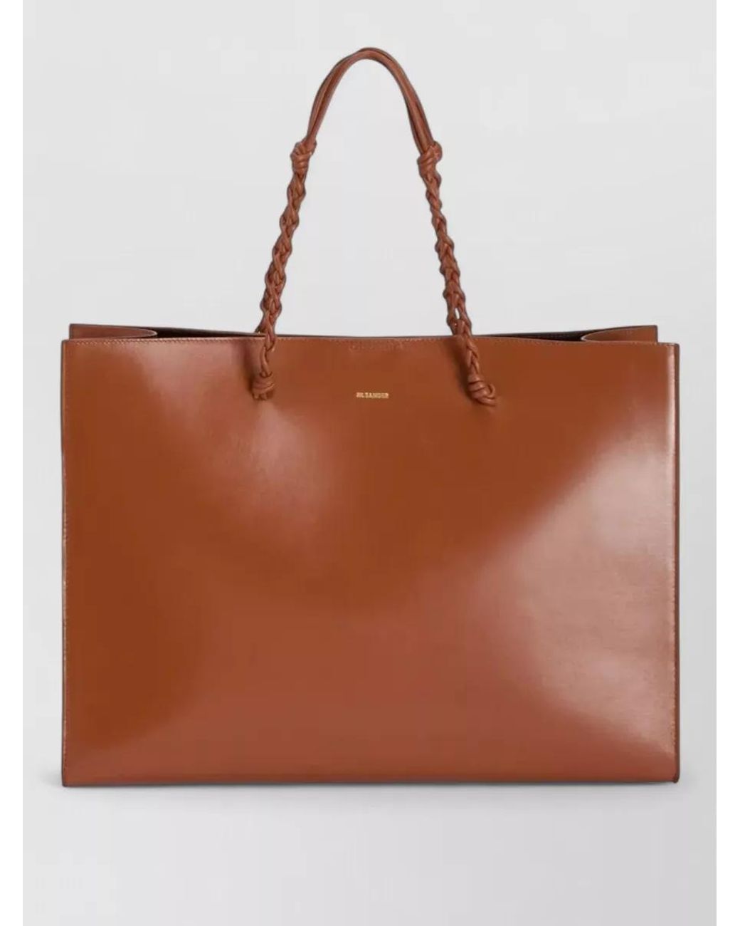 Jil Sander Brown Tangle Leather Tote Bag