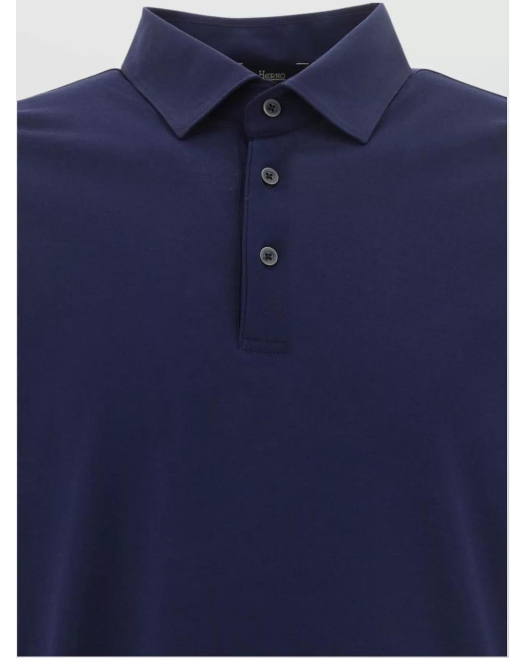 Herno Blue Cotton Short-Sleeve Polo Shirt for men