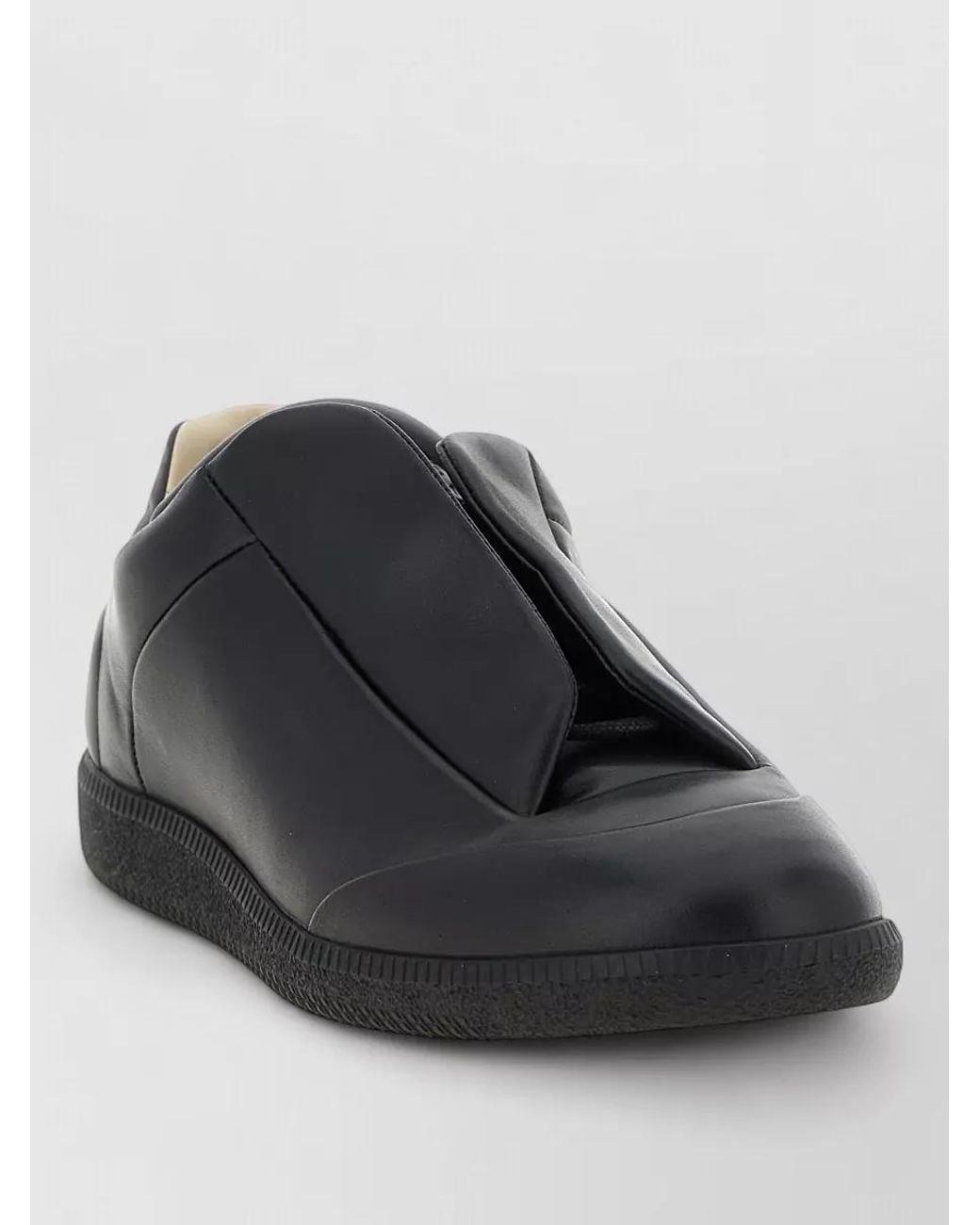 Maison Margiela Black Leather Future Slip-On Sneakers for men