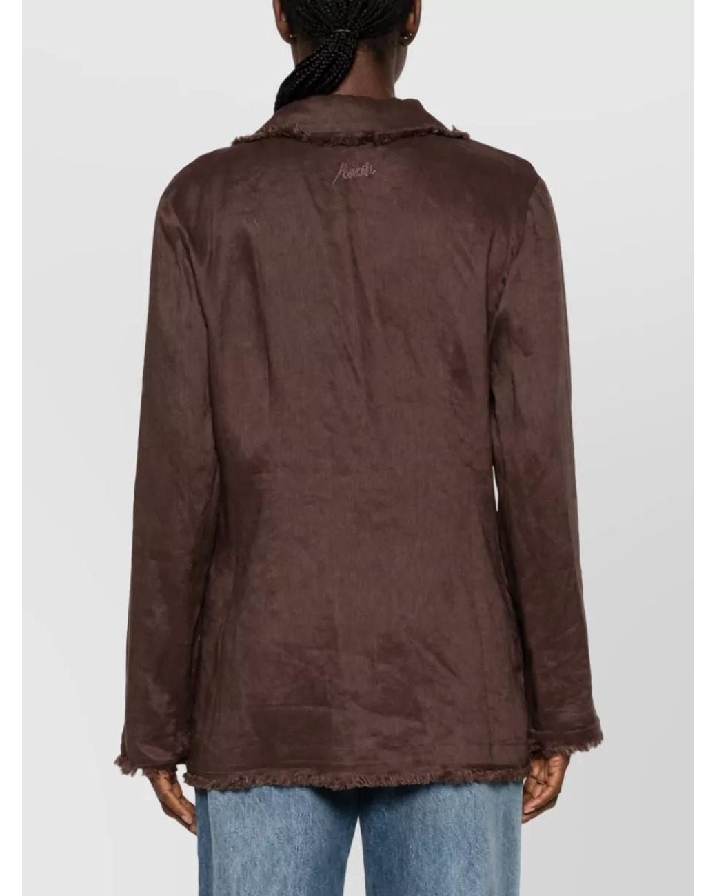 P.A.R.O.S.H. Brown Linen Coat