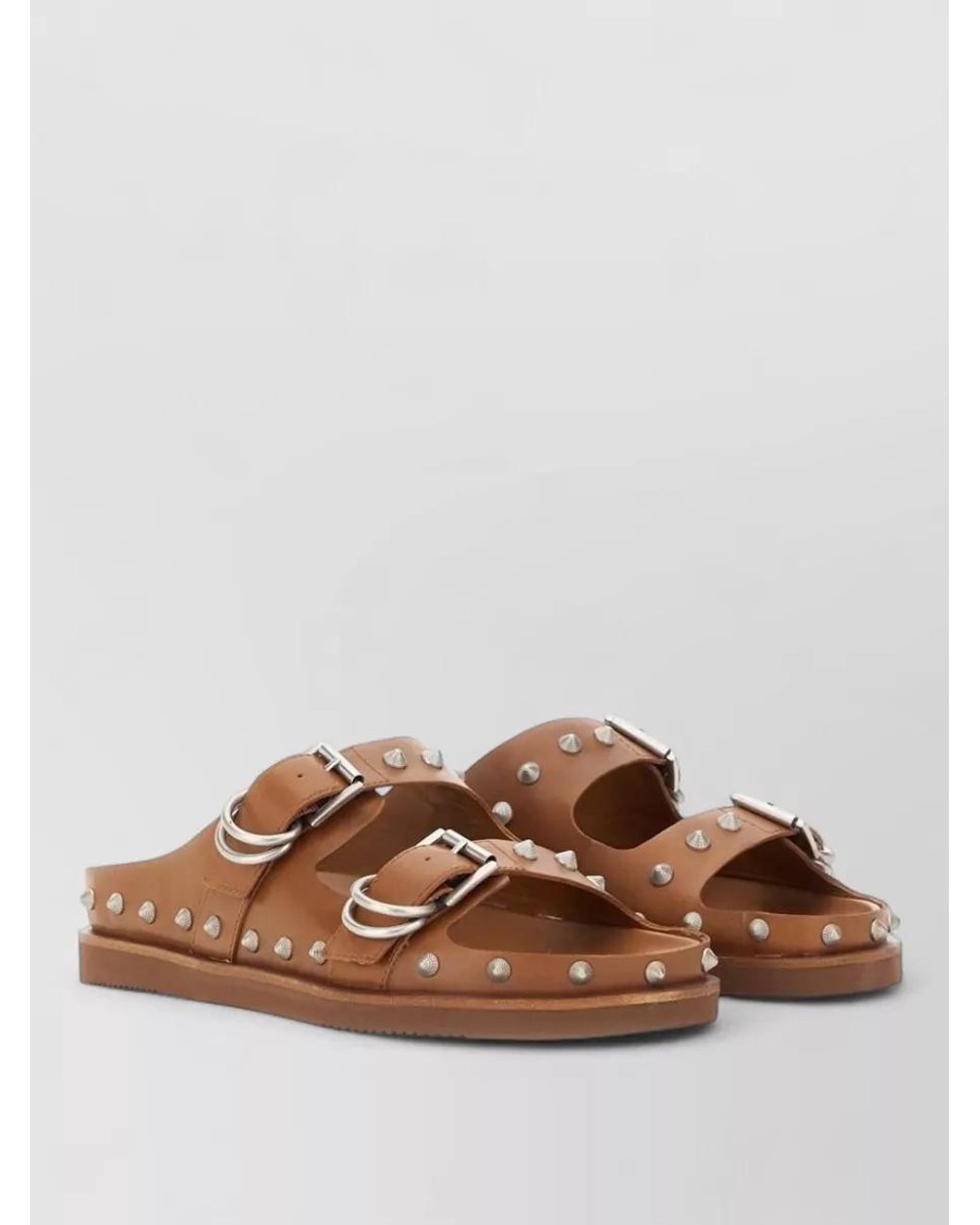 Ash Natural Leather Slides