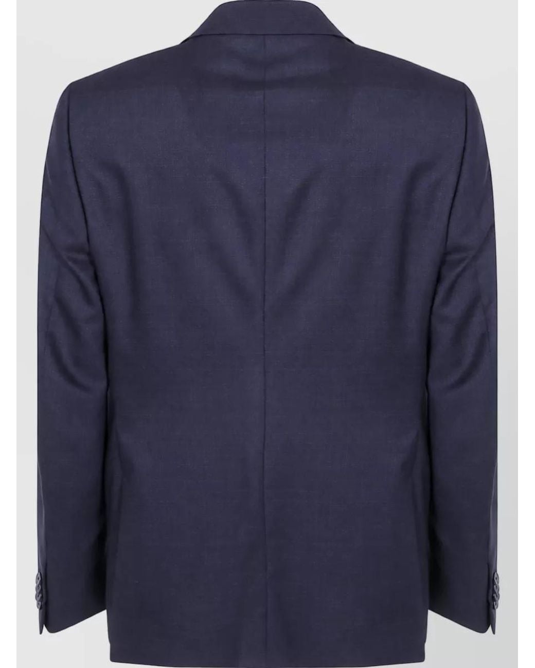 Zegna Blue Single-Breasted Wool Coat for men