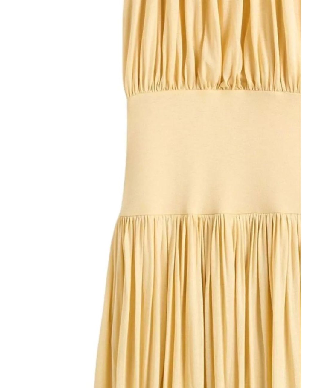 Totême Metallic Gathered Panelled Sleeveless Maxi Dress