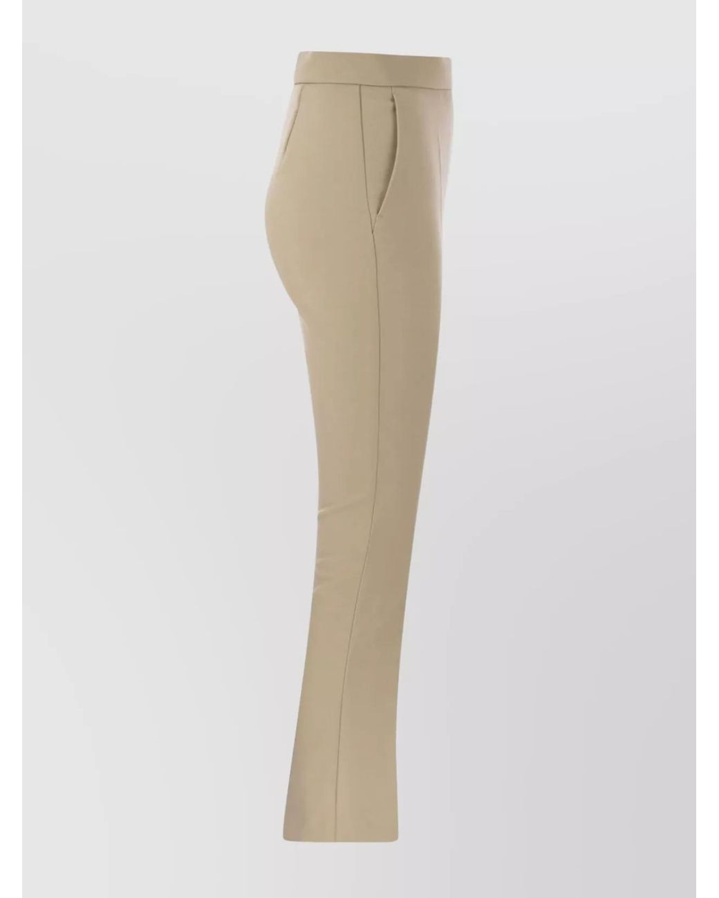 Max Mara Natural Virgin Wool Slim-Fit Cropped Tailored Trousers