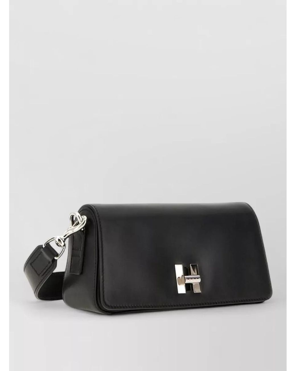 Hogan Black H-Bag Leather Clutch Bag