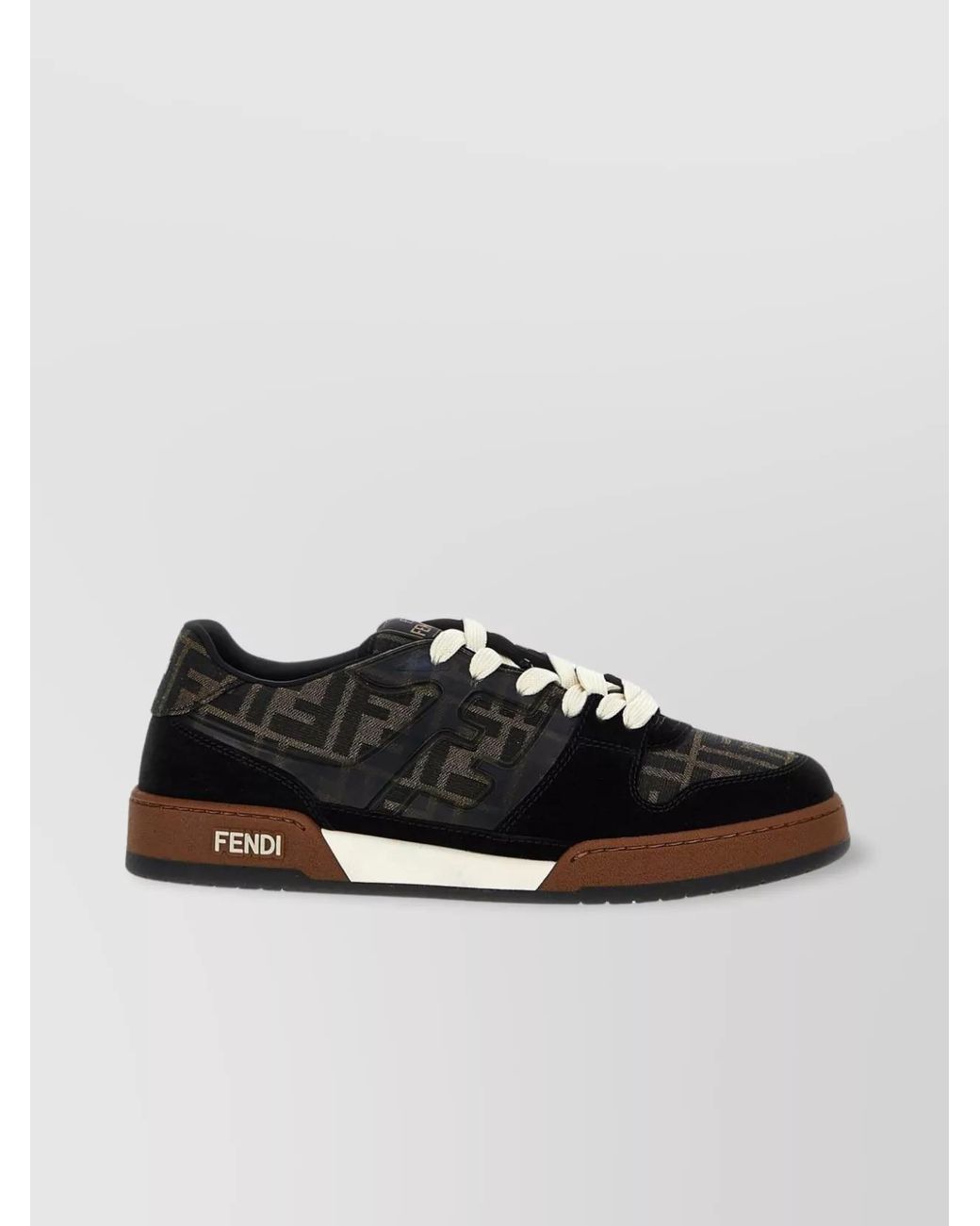 Fendi Black Jacquard Low-Top Sneakers for men