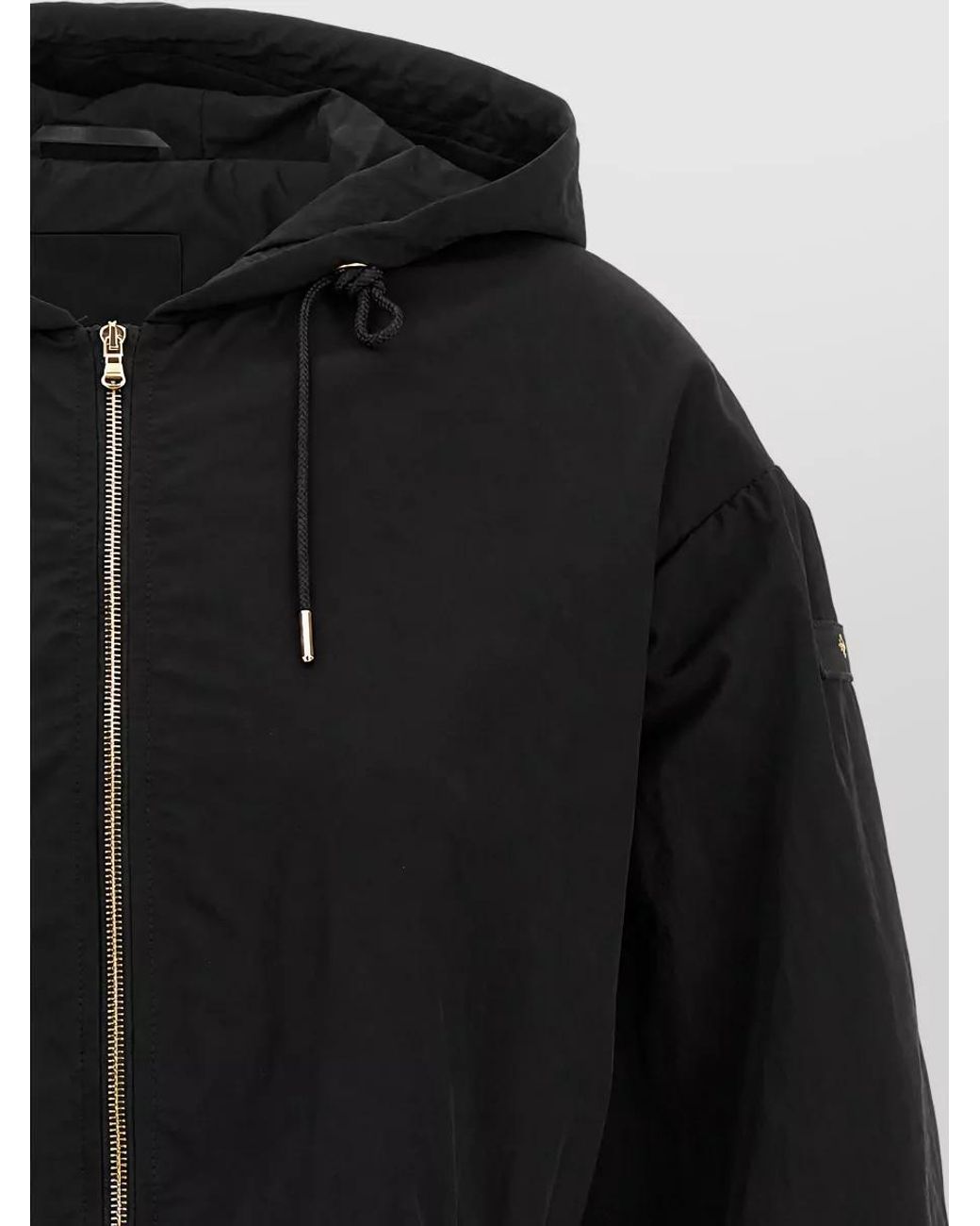 Tatras Black Nylon Hooded Oversized Coat
