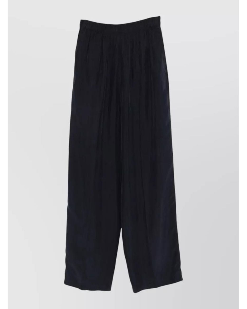 Prada Blue Silk Wide-Leg Trousers