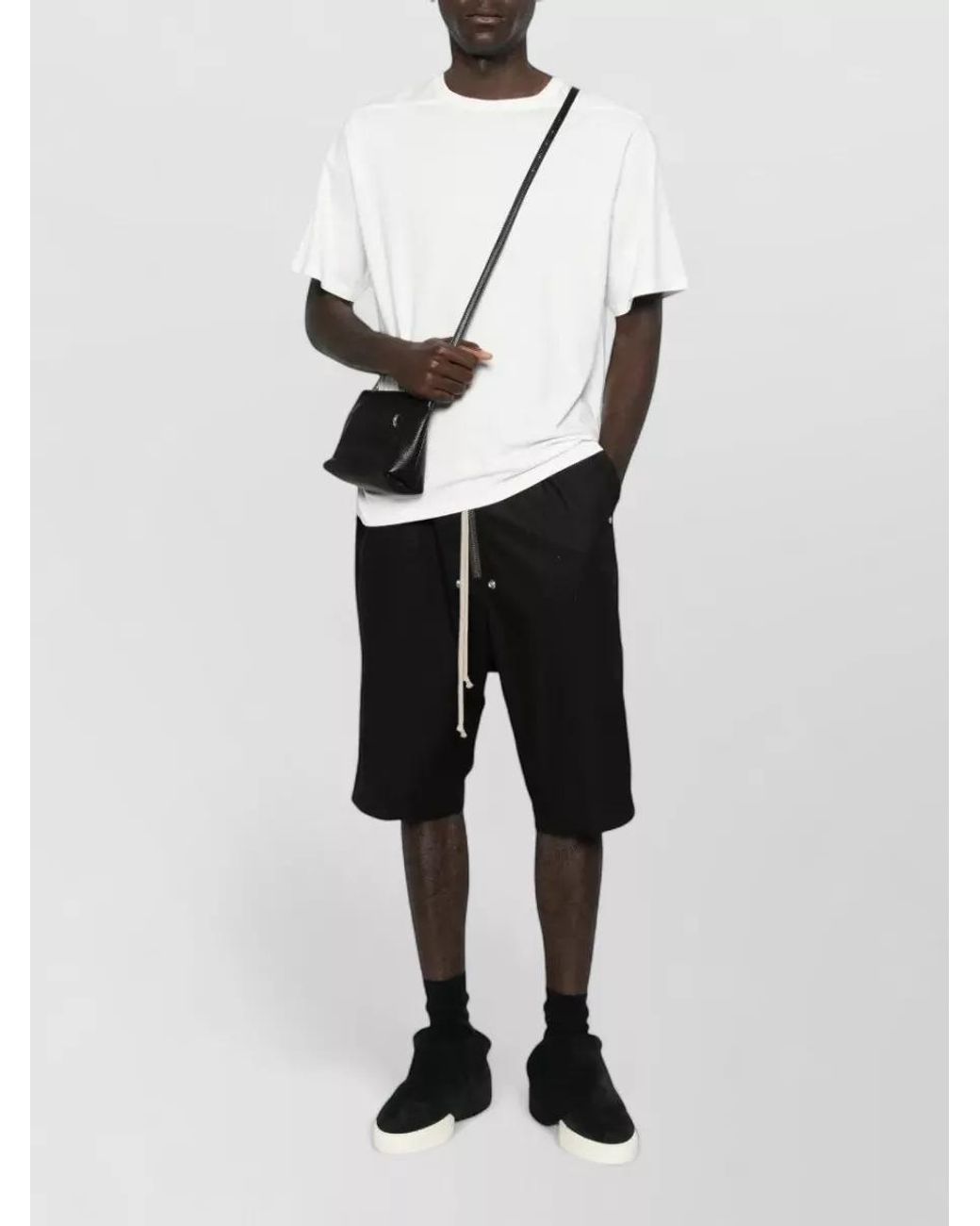 Rick Owens White Cotton Crew Neck Short Sleeve T-Shirt for men
