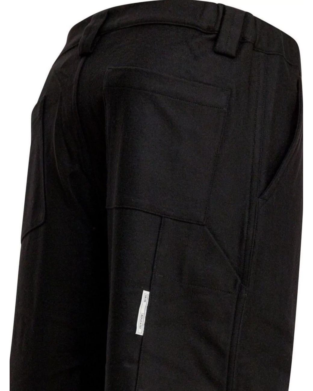 GR10K Black Wool Straight-Leg Trousers for men