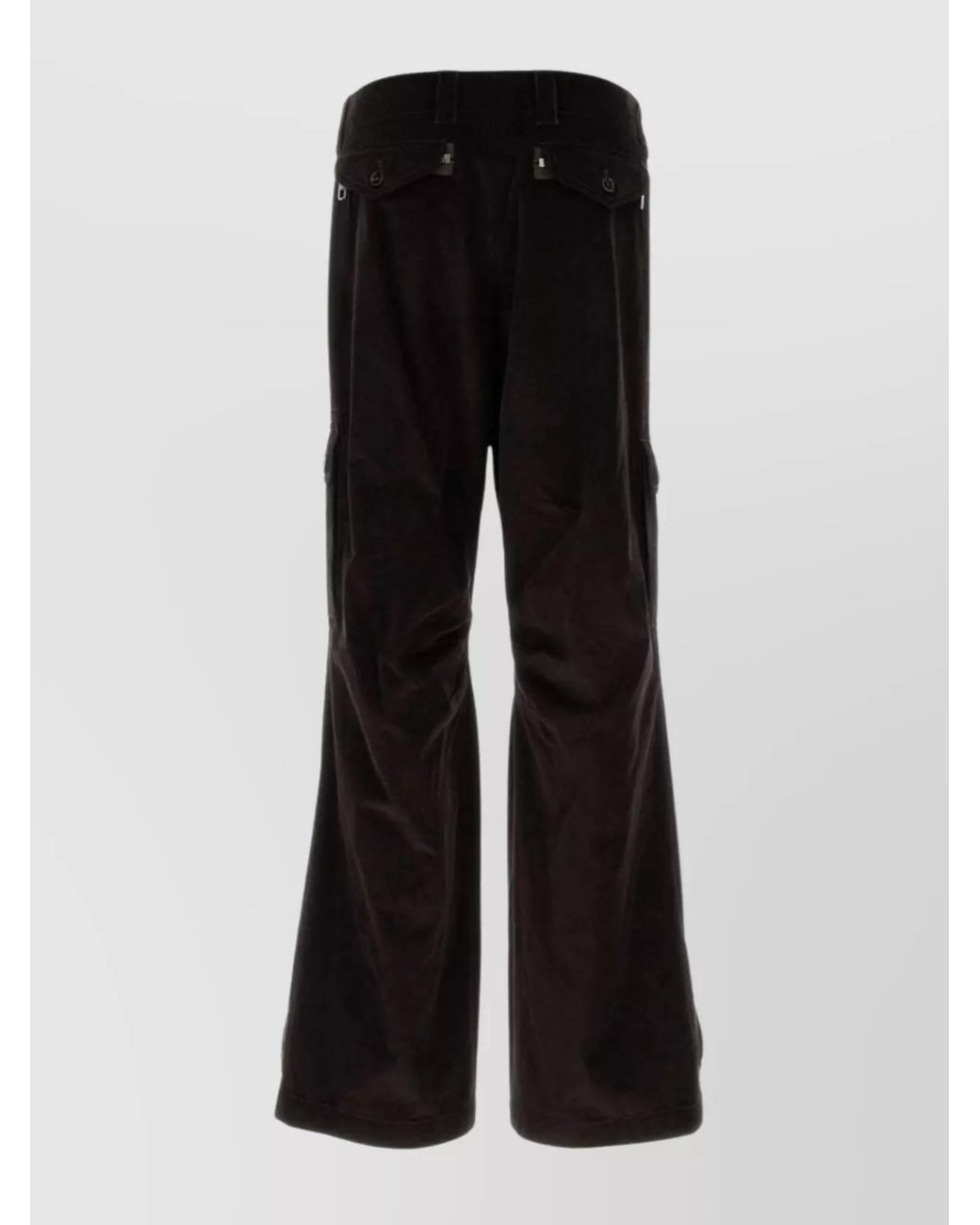 Dolce & Gabbana Black Corduroy Cargo Wide-Leg Trousers for men