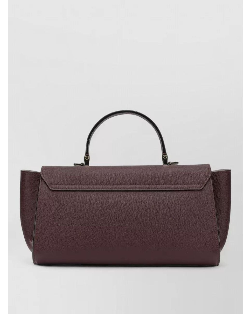 Valextra Purple Iside Medium Leather Shoulder Bag