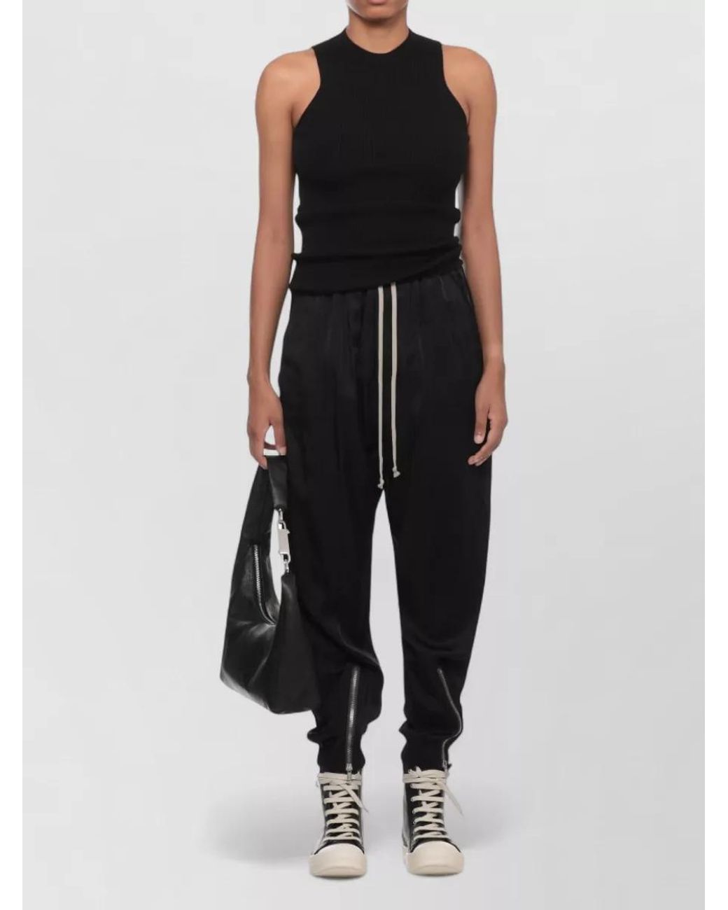 Rick Owens Black Straight-Leg Trousers