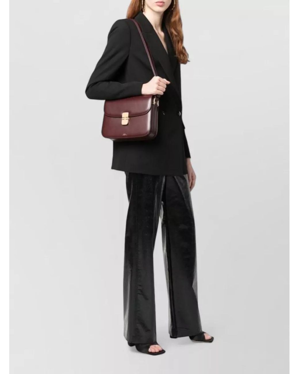 A.P.C. Brown Grace Leather Shoulder Bag