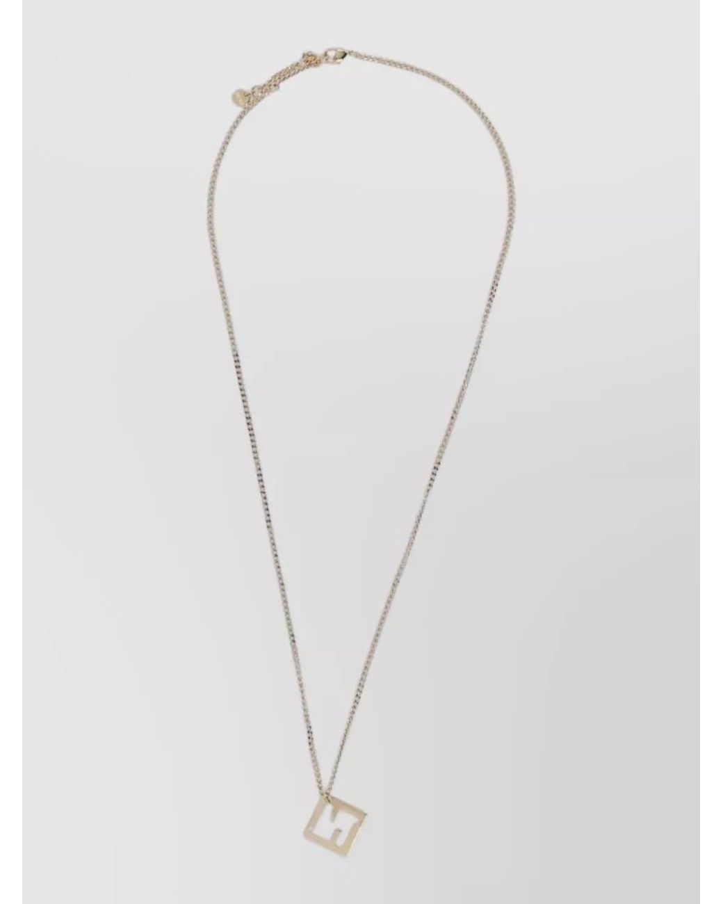 Fendi White Brass Pendant Necklace