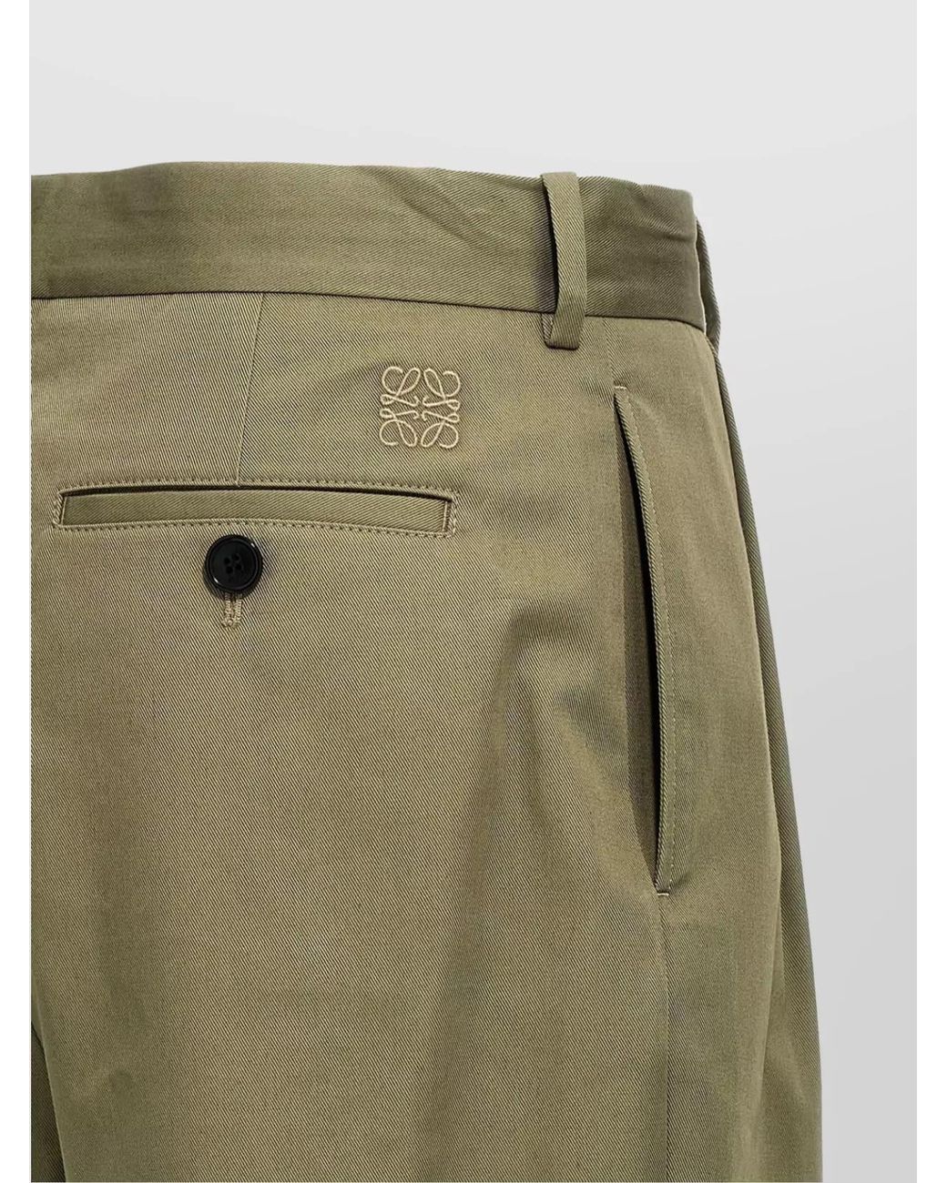 Loewe Green Cotton Wide-Leg Trousers for men