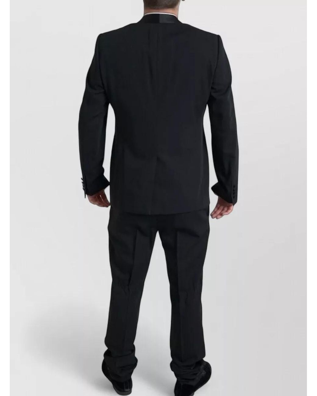 Dolce & Gabbana Black Wool Silk Slim-Fit Single-Breasted Suit for men