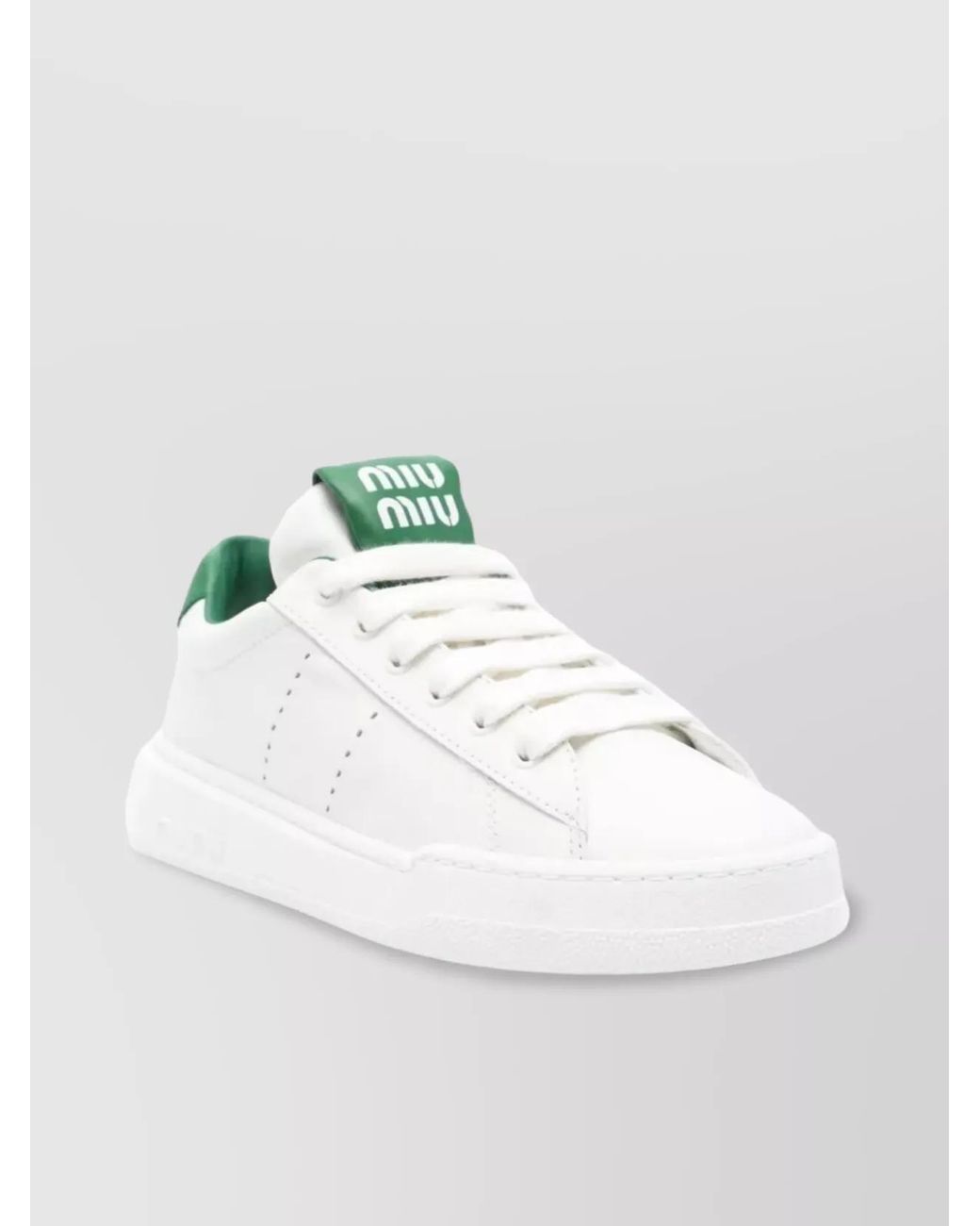 Miu Miu Metallic Leather Low-Top Sneakers