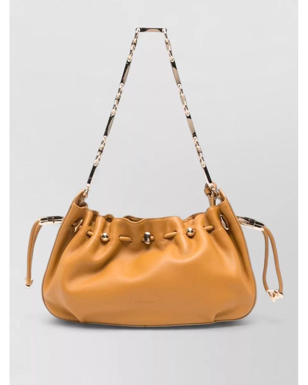 Zimmermann Natural Leather Ruched Shoulder Bag