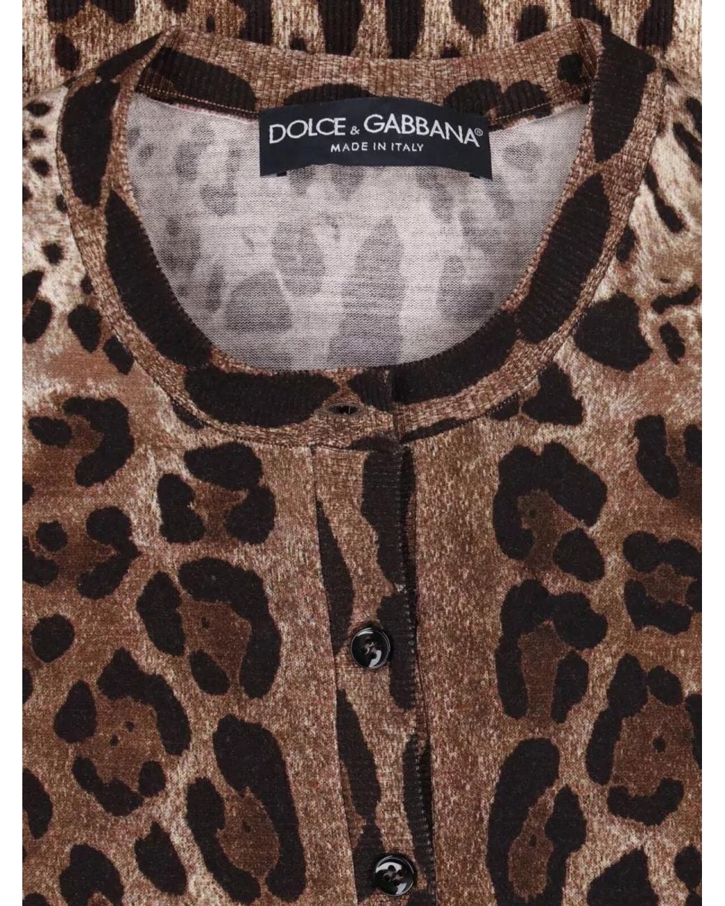 Dolce & Gabbana Brown Virgin Wool Crewneck Cardigan
