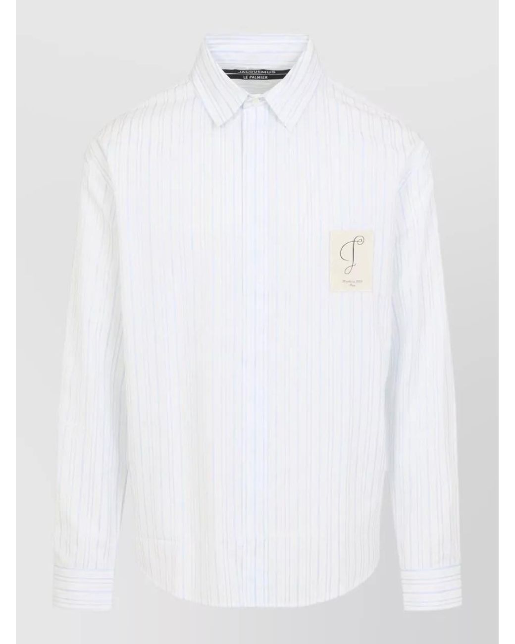 Jacquemus White Striped Relaxed-Fit Cotton Shirt for men