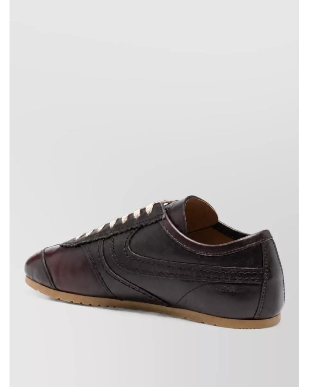 Dries Van Noten Brown Leather Low-Top Sneakers