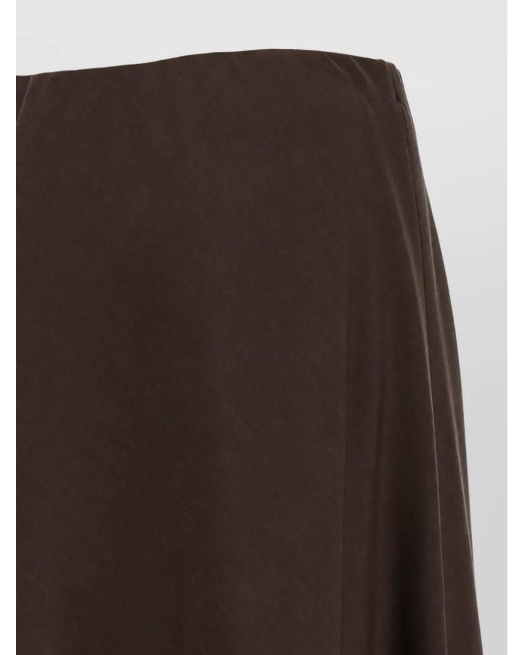 Brunello Cucinelli Brown Cashmere High-Rise A-Line Midi Skirt