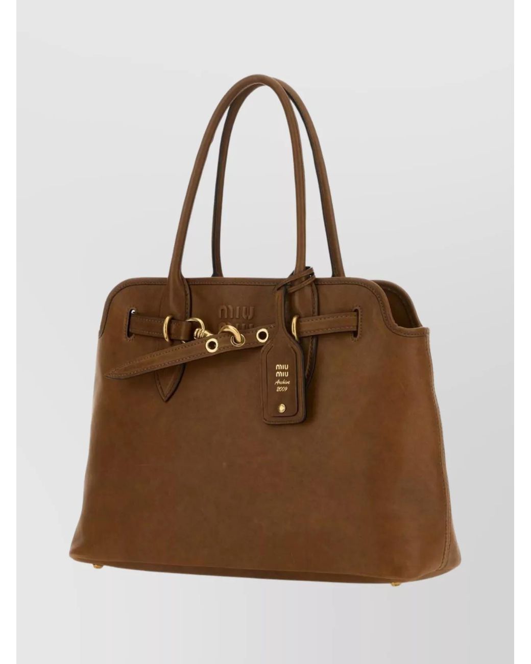 Miu Miu Brown Aventure Leather Shoulder Bag